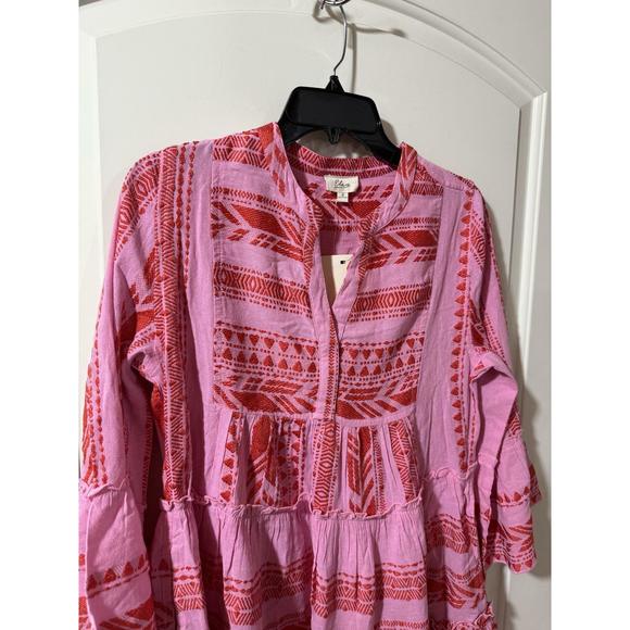 ELAN Charli Mini Dress Red Two Tone Print Small S - Picture 4 of 6